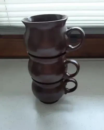 Kubki ceramika 8cm grzaniec kamionka kolekcja prl vintage stare — praca kontakt, Łódź