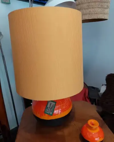Lampa ceramiczna Hutschenreuther sygnowana lata 70 — praca Robert, Poznań
