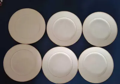 Limoges France porcelanowe talerzyki deserowe biel i złoto 6 sztuk — praca Joanna, Warszawa