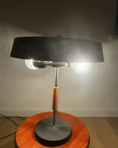 LUMET Poznan A4001 V2 lampa stolowa PRL modernizm lata 60 70 — praca MICHA-EL, Gdańsk
