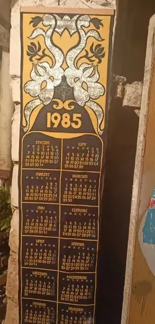 Makatka kalendarz ścienny totalizator sportowy 1985. — praca oskarek1309, Łódź