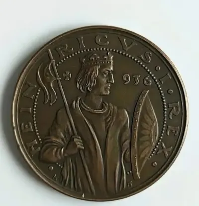 Medal pamiątkowy HEIN RICVS I REX 1936 Brąz. — praca Grzegorz, Szczecin