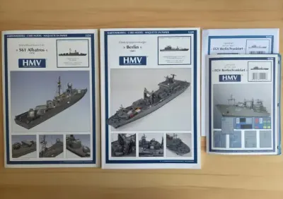 Model kartonowy HMV Berlin 2001 / Frankfurt  2002 elementy laserowe S61 Albatros 1976 skala 1:250 — praca Łukasz, Kraków