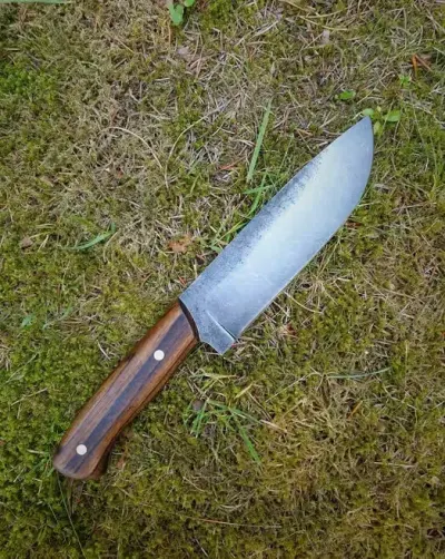 Duży nóż chopper bushcraft survival NCV1 ręcznie robiony — praca Jakub, Wrocław