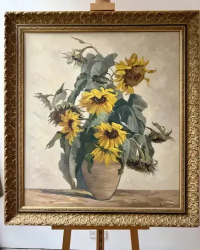 Obraz AukcyjnyElisabeth RIBBE-FISCHER 1891-77 Monumentalne Słoneczniki — praca ArtCollector, Szczecin