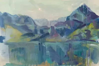 Obraz olejny 50x70cm pejzaż górski malarstwo plener staw gąsienicowy — praca Dominika, Łódź