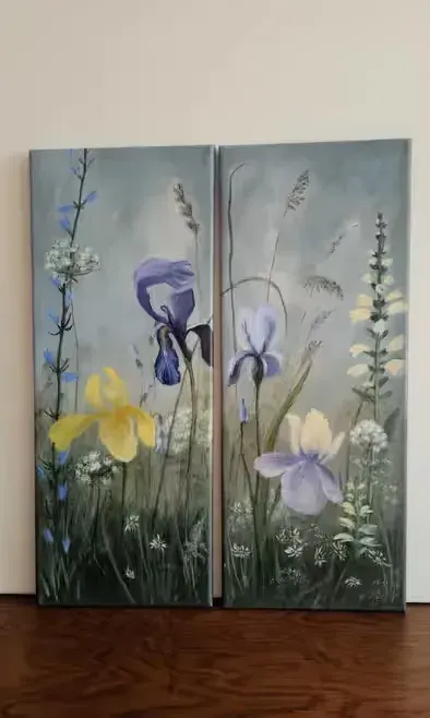 Obraz ręcznie malowany akryl, 2sztukix20cmx50 cm — praca nataliiaS, Warszawa