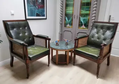 Para foteli wiktoriańskich w stylu Williama IV   certyfikat — praca Jakub, Szczecin