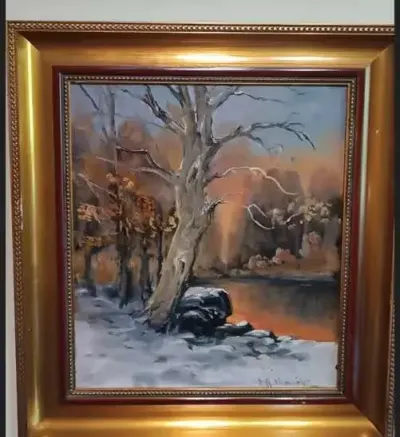 Pejzaż, polskie malarstwo — praca Sebastian, Łódź