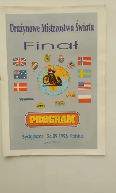 Program żużlowy Finał DMŚ Bydgoszcz 1995 rok — praca Janusz, Gdańsk