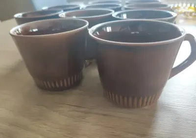 Pruszków, filiżanki Emki, 12 sztuk, retro, PRL — praca Paulina, Łódź