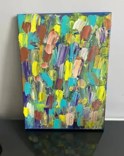 Ręcznie malowany obraz abstrakcyjny – 30×40 cm — praca MYKOLA, Warszawa