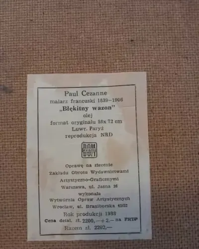 Sprzedam obraz "Błekitny wazon" — praca Krystyna, Kraków