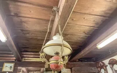 Stara  lampa sufitowa żyrandol — praca Stefan, Kraków