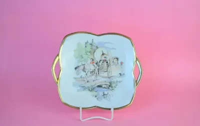 Talerzyk porcelana Alka Kunst Bawaria dziki zachód Ameryka lata 50 60 — praca Agnieszka, Poznań
