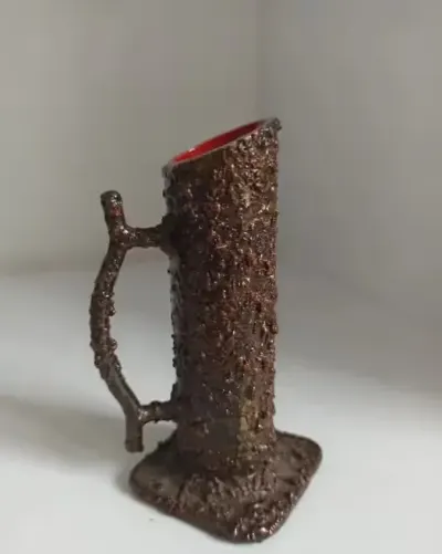 Wazon pieniek sękacz vintage lata 60/70 brutalizm metaloplastyka 11 cm — praca marcog20sl, Kraków