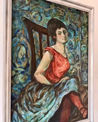 Wybitny Portret Modernistyczny 129x90 cm Obraz olejny na płótnie Sygnowany PAVEL 69 | Inwestycja w sztukę  Wybitne malarstwo lat 1960tych Ekspresja — praca ArtCollector, Szczecin