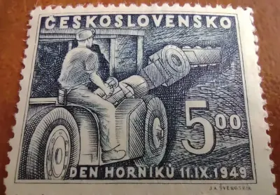 Znaczki pocztowe - Czechosłowacja - Dzień Górnika — praca Maciek, Łódź