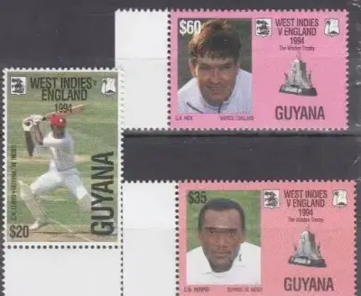 Znaczki pocztowe - sport-Gujana-krykiet 1994r — praca Maciek, Łódź