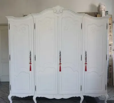 biała szafa ludwik ludwikowska dębowa stara shabby chic modern antyki 4D — praca Zuzanna Z., Częstochowa