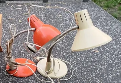 Dwie lampy PRL, stan bardzo dobry meos Gałecki — praca Zofia G., Wrocław
