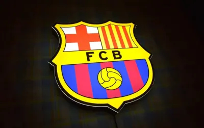 LED Neon FCB, Podświetlane Logo FC BARCELONA, Herb, Baner 3D, Kaseton — praca Hubert M., Wrocław