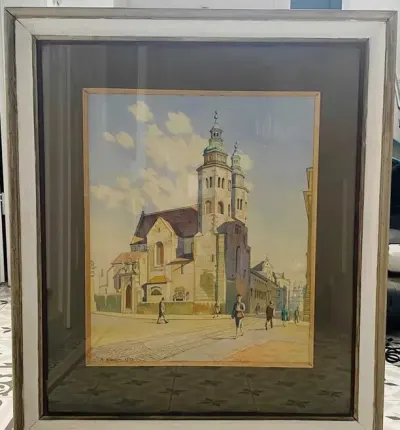 Obraz - akwarela - Kraków z 1949 roku - aukcyjny — praca Jacek K., Wrocław
