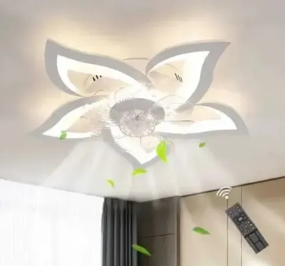 Piękny żyrandol LED z wiatrakiem Kwiat Lotosu 50W — praca Paweł W., Wrocław