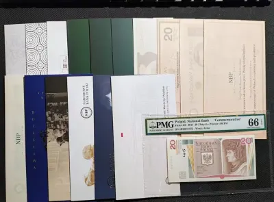 CAŁA KOLEKCJA 17 banknotów NBP 2006:2025 UNC w tym Jan Długosz PMG66 — praca Paulina P., Wrocław