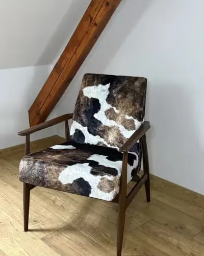 Fotel „Lisek” PRL po renowacji / styl vintage loft — praca Jadwiga K., Katowice