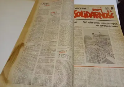 Gazeta Solidarność oprawione numery od 1 do 37 — praca Przemysław K., Wrocław