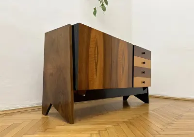 Komoda prl unikat lata 50 Malendowicz sideboard vintage retro okazja po renowacji — praca Elżbieta N., Katowice