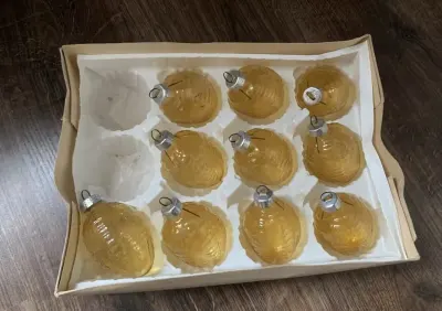 Bombki ozdoby choinkowe PRL GDR vintage cytryny — praca Marlena, Wrocław