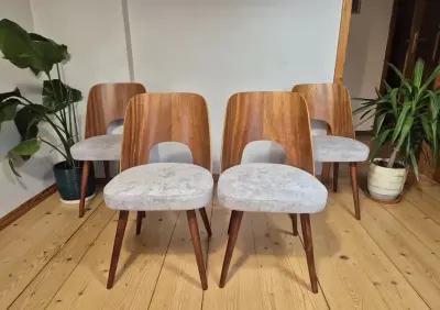 4 krzesła proj.O.Haerdtl dla TON po renowacji! Unikat! PRL VINTAGE RETRO — praca vojtek, Nowy Sącz