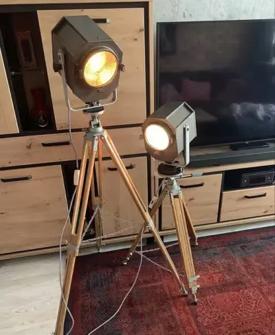 Lampa podlogowa loft vintage industrial prl — praca Jacek, Poznań