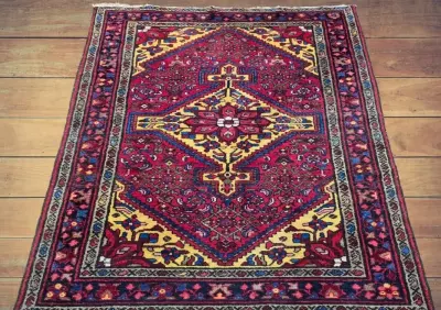 Perski dywan Hamadan - Rękodzieło z Iranu - Czysta wełna 110 x 150 cm — praca Gallery-Rugs, Kraków