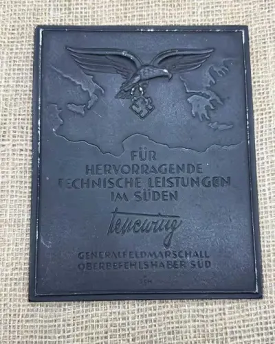 Tablica Luftwaffe  1942 honorowa za wybitne osiągnięcia original ww2 — praca breslaumilitaria, Wrocław