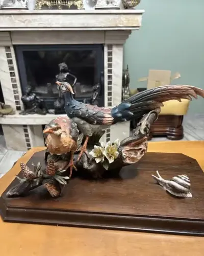 Unikatowa Figurka Capodimonte – Para Ptaków – Sygnowana Fantoni — praca Zenek, Katowice