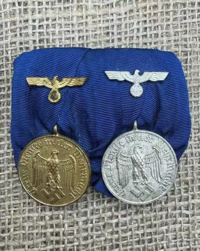 x2 Medal bar 4 i 12 lat original ww2 — praca breslaumilitaria, Wrocław