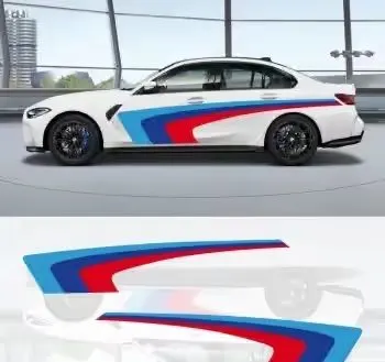Zestaw naklejek BMW na boki M Performance power M3 M5 — praca MM, Katowice
