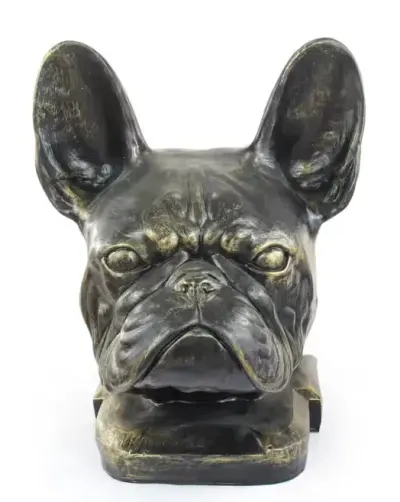 Buldog francuski duża głowa z żywicy Art-Dog — praca Krzysztof Liszka, Żary