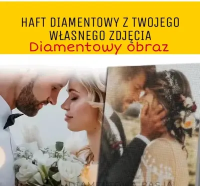 Haft diamentowy z WŁASNEGO ZDJĘCIA Twojego zdjęcia diamenciki KWADRATO — praca Karolina, Warszawa