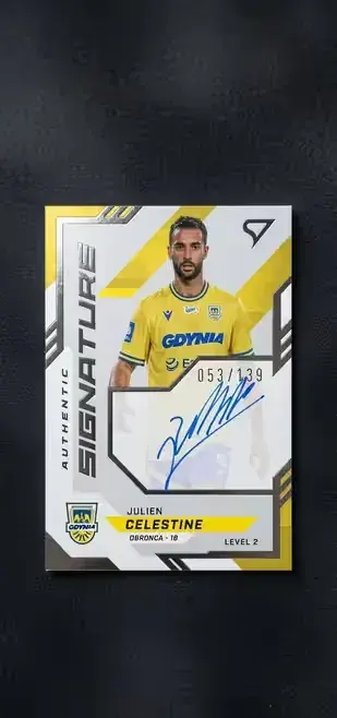 Karta SportZoo Ekstraklasa 2025/26 Julien Celestine Arka Gdynia Autograf 053/139 — praca wojtekpiecuch4, Wieprz