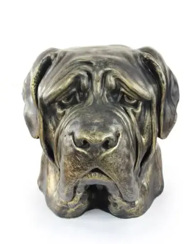 Mastif angielski duża głowa z żywicy Art-Dog — praca Krzysztof Liszka, Żary