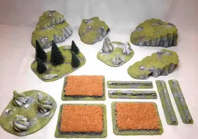 NA START Zestaw Makiet Zielony STANDARD Warhammer Old World 40k Star Wars Legion Shatterpoint Lotr MESBG AOS Saga RPG Gry Bitewne [14 elementów] — praca Marcin, Łomianki