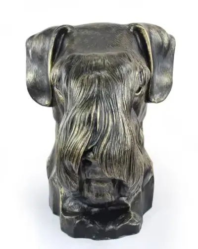 Sznaucer, Schnauzer I duża głowa z żywicy Art-Dog — praca Krzysztof Liszka, Żary