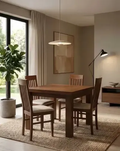 Stół Nowoczesny Skrzyniowo-ramowy 100x100+2x55cm + 4 krzesła — praca JNP Meble Nowak, Wrocław