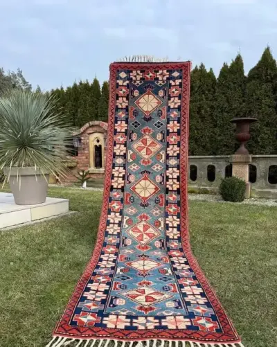Anatolijski r.tkany chodnik dywan Kars Kazak 310x80 galeria 10 tyś — praca Dywany Świata, Zielona Góra