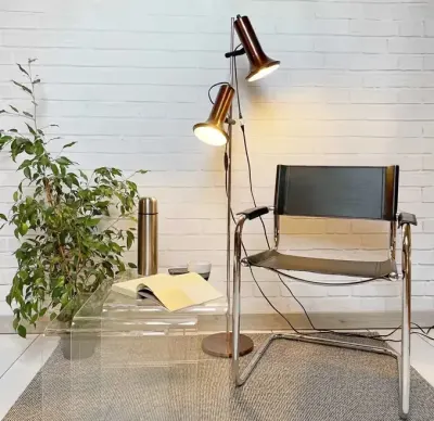 Duńska lampa stojąca z lat 70 – Space Age, PRL, Vintage, podłogowa — praca Michał, Wrocław