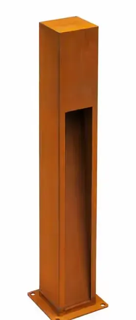 lampa ogrodowa oświetlenie stal corten, oświetlenie zewnętrzne — praca stalowy-ogrod, Dolice